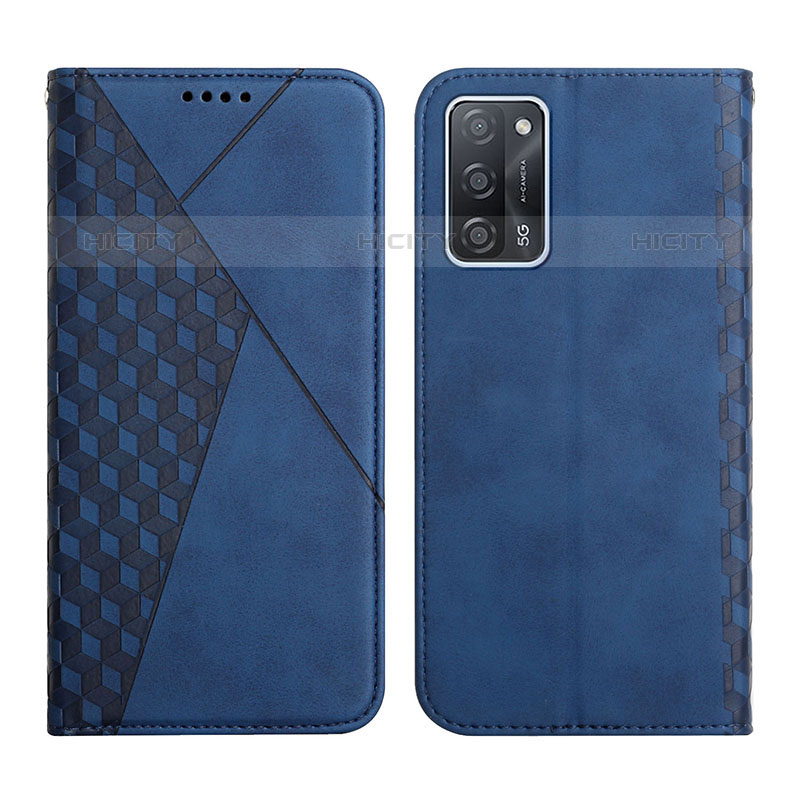 Coque Portefeuille Livre Cuir Etui Clapet Y02X pour Oppo A53s 5G Bleu Plus