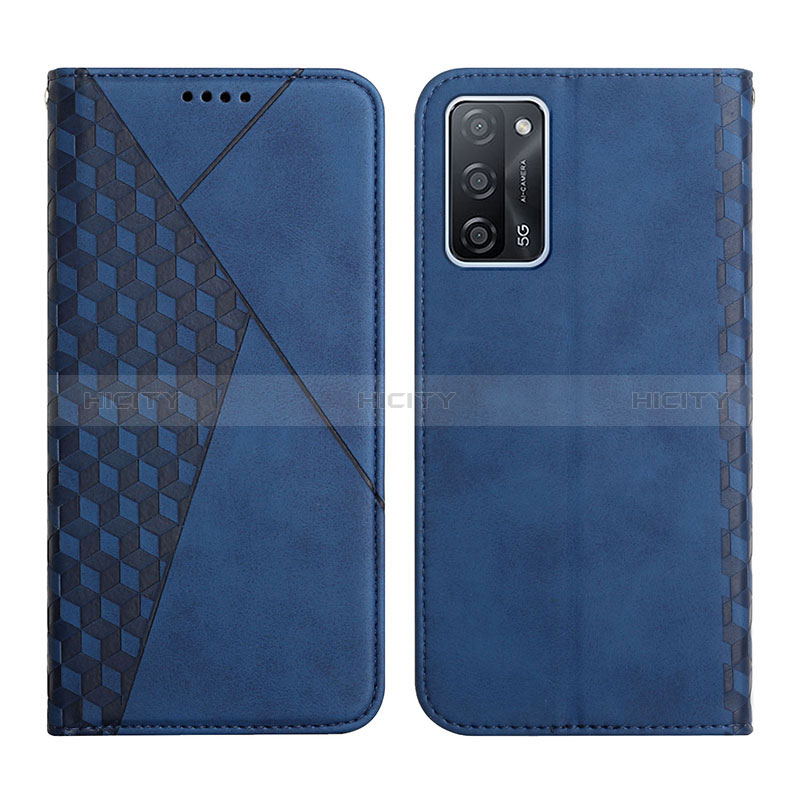 Coque Portefeuille Livre Cuir Etui Clapet Y02X pour Oppo A56 5G Bleu Plus