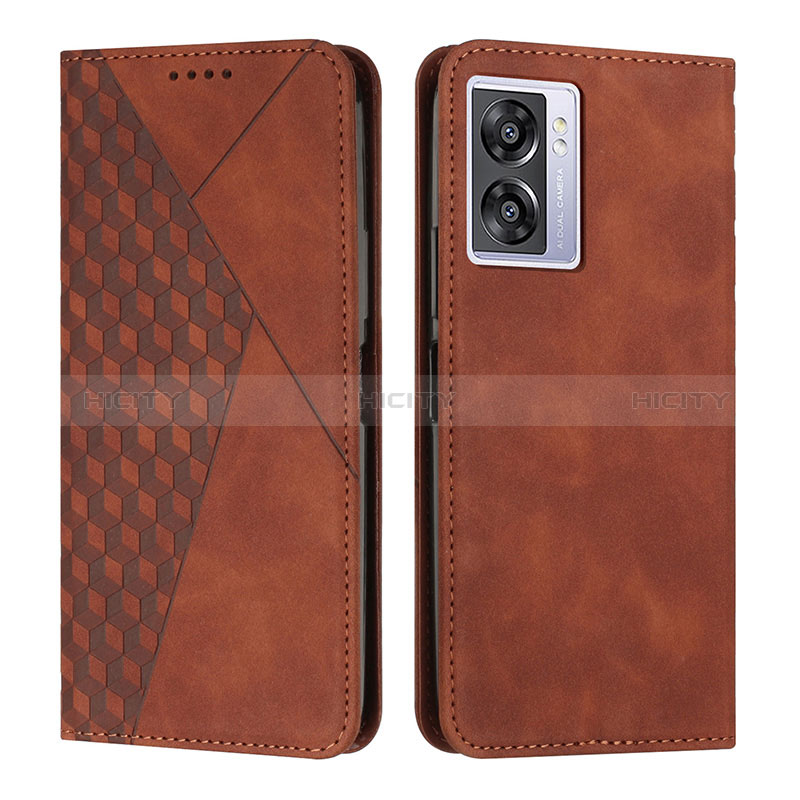 Coque Portefeuille Livre Cuir Etui Clapet Y02X pour Oppo A56S 5G Marron Plus