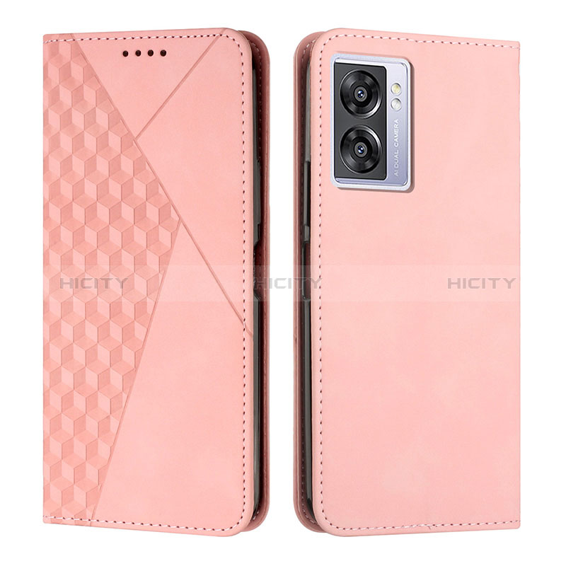 Coque Portefeuille Livre Cuir Etui Clapet Y02X pour Oppo A77 5G Or Rose Plus