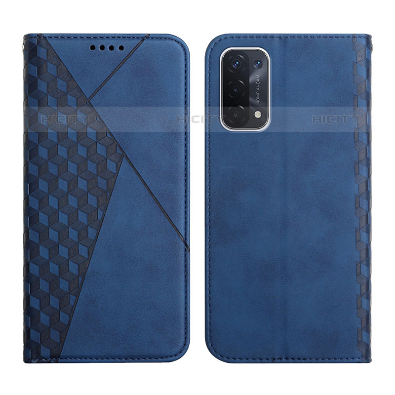 Coque Portefeuille Livre Cuir Etui Clapet Y02X pour Oppo A93 5G Bleu Plus