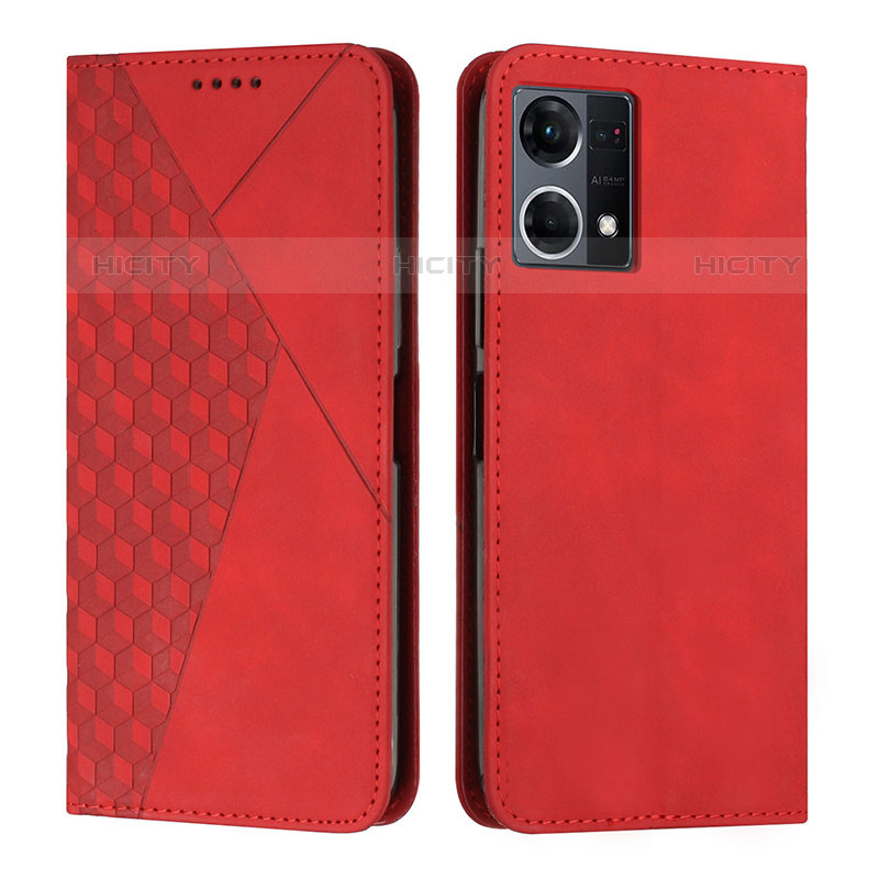 Coque Portefeuille Livre Cuir Etui Clapet Y02X pour Oppo F21 Pro 4G Rouge Plus