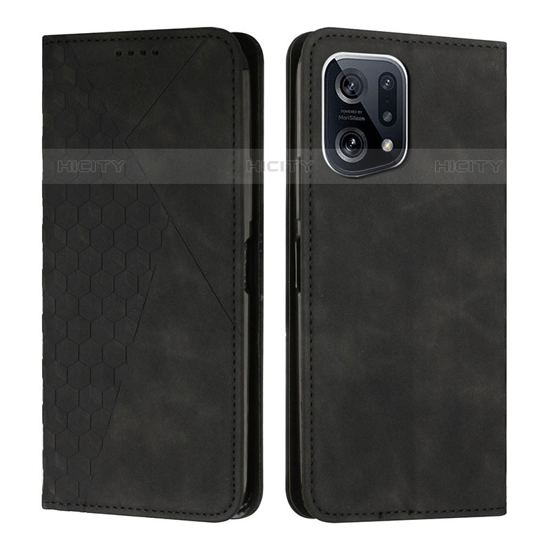 Coque Portefeuille Livre Cuir Etui Clapet Y02X pour Oppo Find X5 Pro 5G Noir Plus