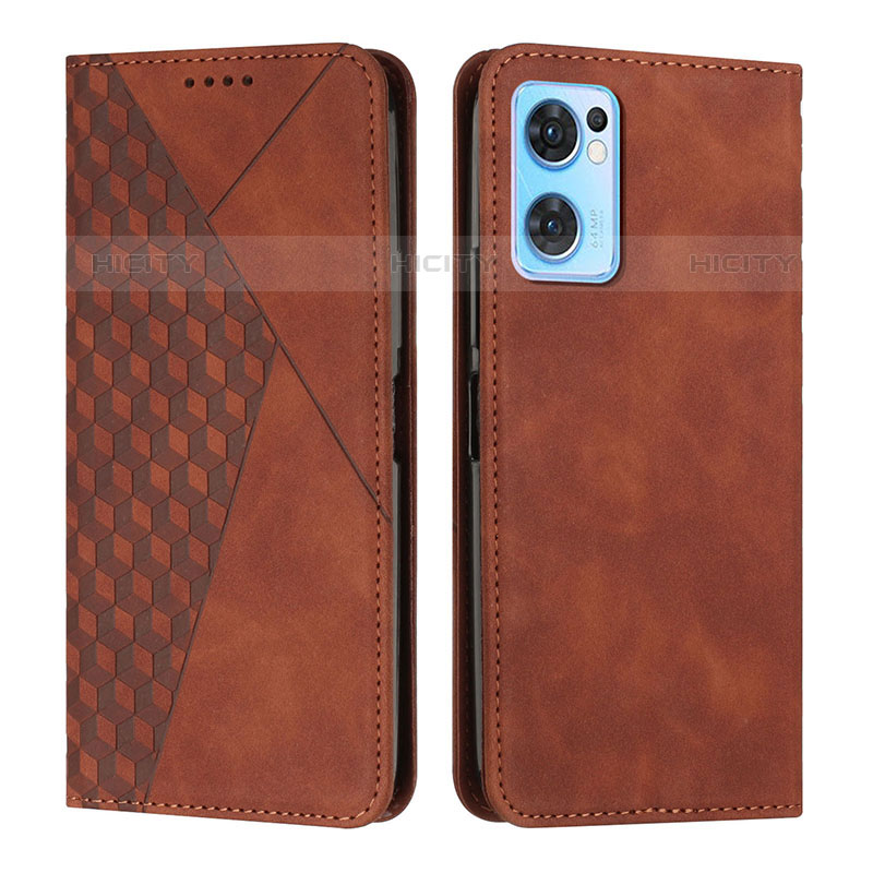 Coque Portefeuille Livre Cuir Etui Clapet Y02X pour Oppo Reno7 5G Marron Plus