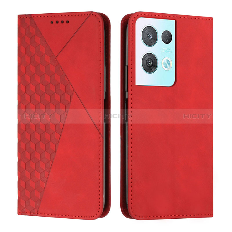 Coque Portefeuille Livre Cuir Etui Clapet Y02X pour Oppo Reno9 Pro+ Plus 5G Rouge Plus