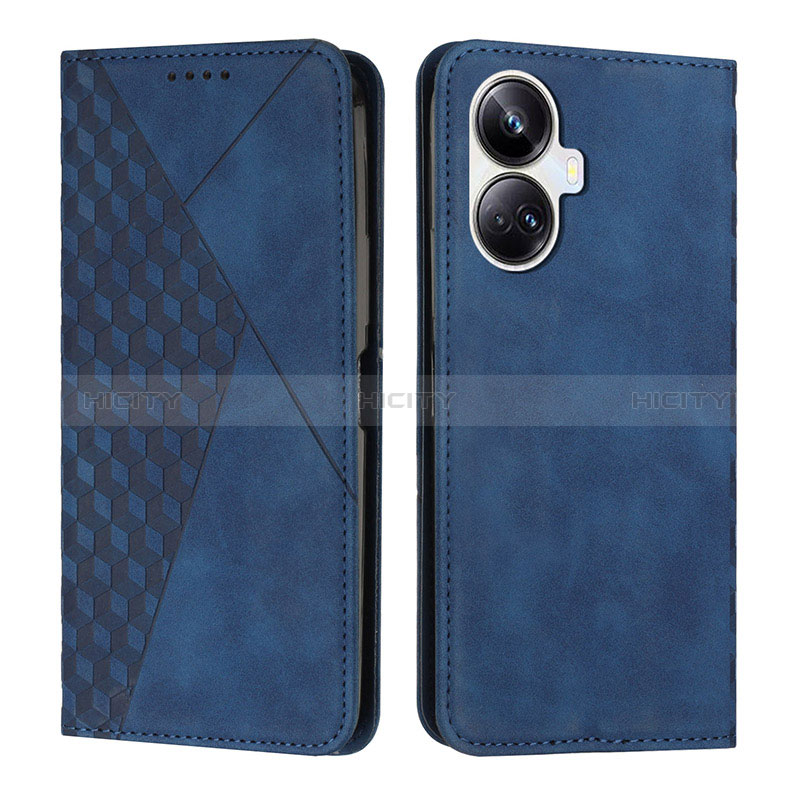 Coque Portefeuille Livre Cuir Etui Clapet Y02X pour Realme 10 Pro+ Plus 5G Bleu Plus