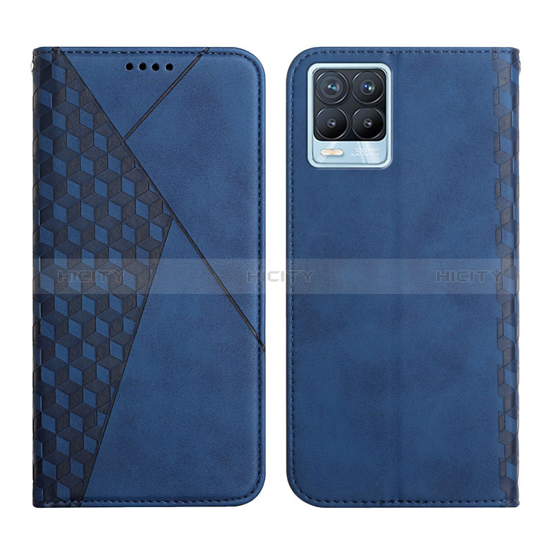 Coque Portefeuille Livre Cuir Etui Clapet Y02X pour Realme 8 4G Bleu Plus