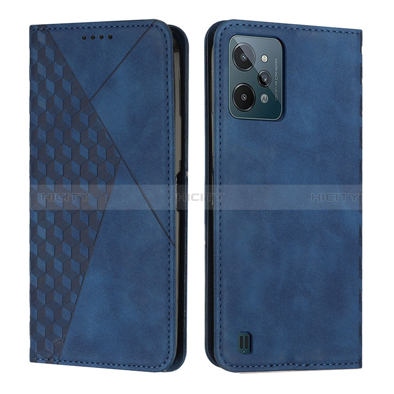 Coque Portefeuille Livre Cuir Etui Clapet Y02X pour Realme C31 Bleu Plus