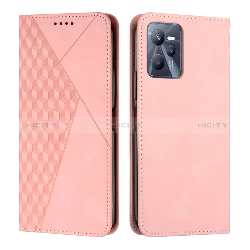 Coque Portefeuille Livre Cuir Etui Clapet Y02X pour Realme Narzo 50A Prime Or Rose Plus