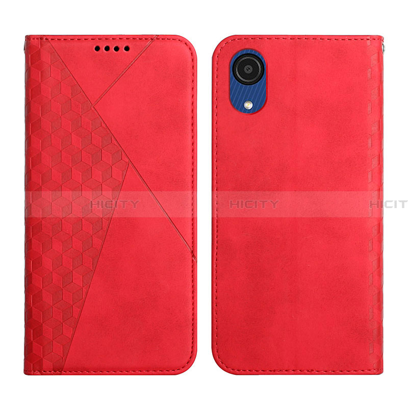 Coque Portefeuille Livre Cuir Etui Clapet Y02X pour Samsung Galaxy A03 Core Rouge Plus