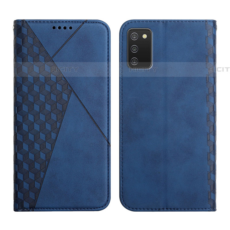 Coque Portefeuille Livre Cuir Etui Clapet Y02X pour Samsung Galaxy A03s Bleu Plus