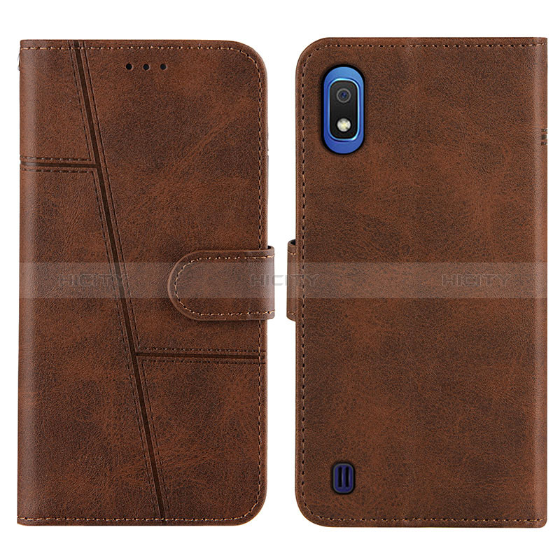 Coque Portefeuille Livre Cuir Etui Clapet Y02X pour Samsung Galaxy A10 Marron Plus