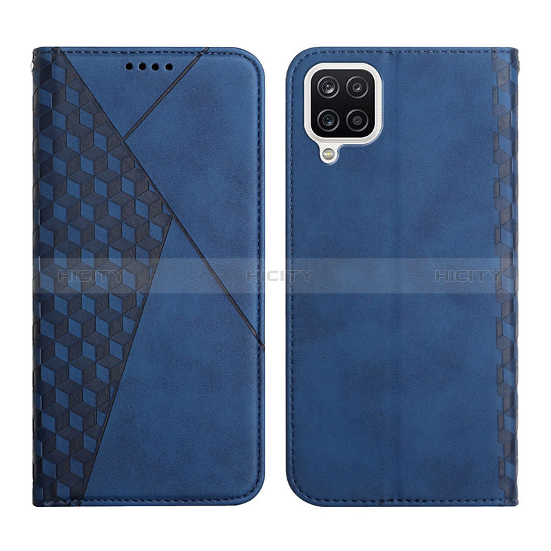 Coque Portefeuille Livre Cuir Etui Clapet Y02X pour Samsung Galaxy A12 5G Bleu Plus