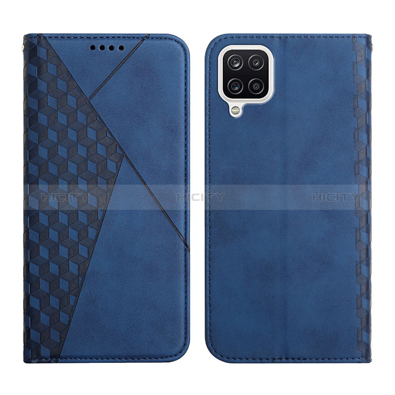 Coque Portefeuille Livre Cuir Etui Clapet Y02X pour Samsung Galaxy A12 Bleu Plus