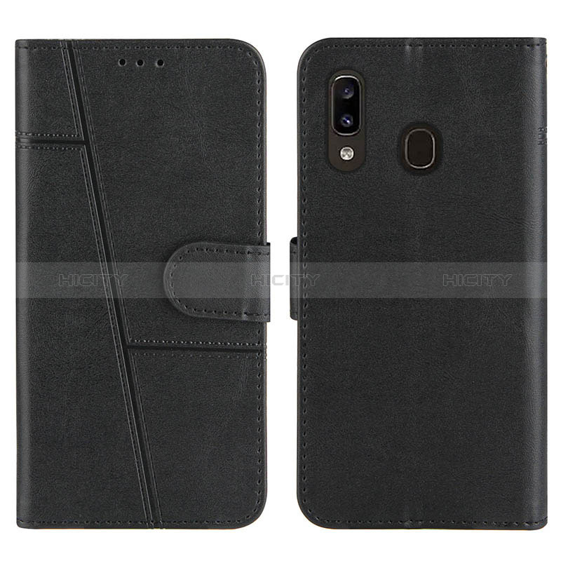 Coque Portefeuille Livre Cuir Etui Clapet Y02X pour Samsung Galaxy A20 Noir Plus