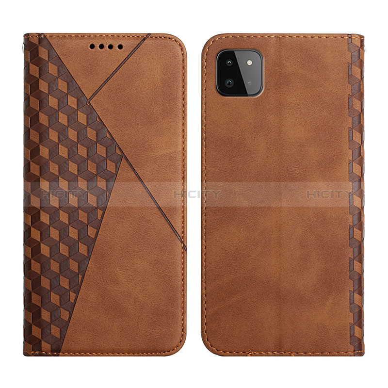 Coque Portefeuille Livre Cuir Etui Clapet Y02X pour Samsung Galaxy A22s 5G Marron Plus