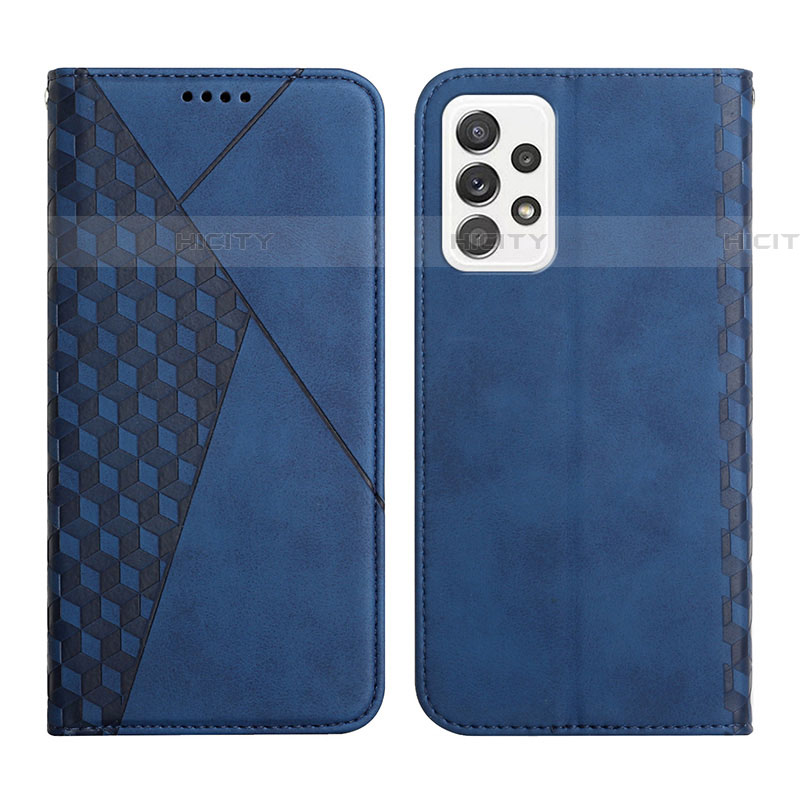 Coque Portefeuille Livre Cuir Etui Clapet Y02X pour Samsung Galaxy A52 4G Bleu Plus