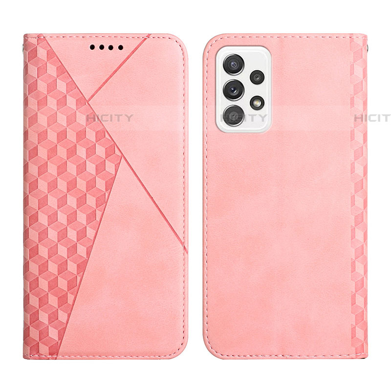 Coque Portefeuille Livre Cuir Etui Clapet Y02X pour Samsung Galaxy A52 4G Or Rose Plus