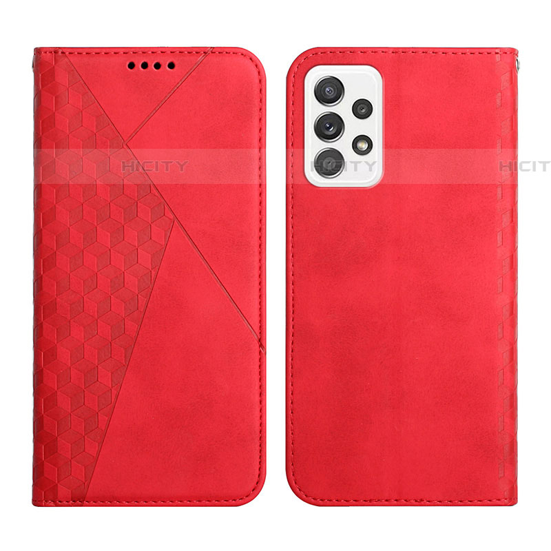 Coque Portefeuille Livre Cuir Etui Clapet Y02X pour Samsung Galaxy A52 4G Rouge Plus