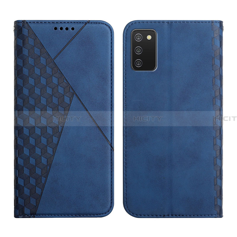 Coque Portefeuille Livre Cuir Etui Clapet Y02X pour Samsung Galaxy F02S SM-E025F Bleu Plus