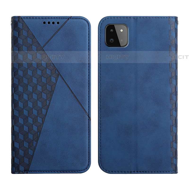 Coque Portefeuille Livre Cuir Etui Clapet Y02X pour Samsung Galaxy F42 5G Bleu Plus