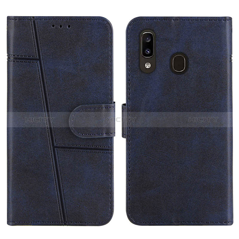 Coque Portefeuille Livre Cuir Etui Clapet Y02X pour Samsung Galaxy M10S Bleu Plus