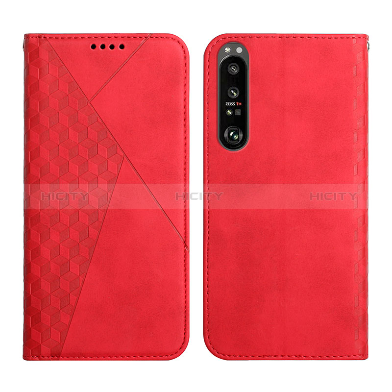 Coque Portefeuille Livre Cuir Etui Clapet Y02X pour Sony Xperia 1 III Rouge Plus