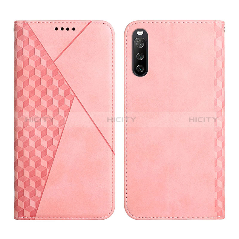 Coque Portefeuille Livre Cuir Etui Clapet Y02X pour Sony Xperia 10 III Lite Or Rose Plus