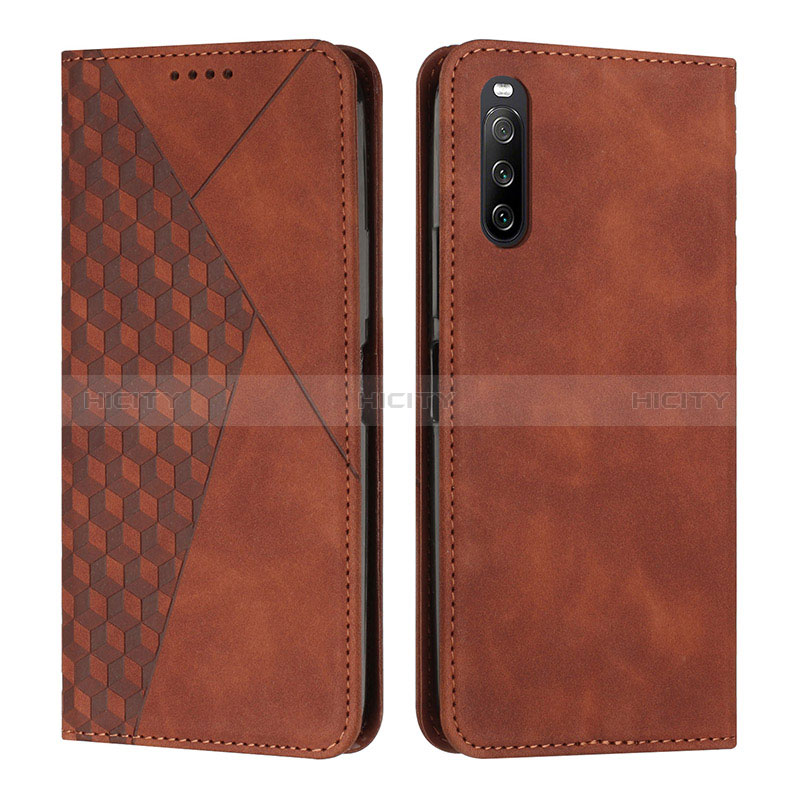 Coque Portefeuille Livre Cuir Etui Clapet Y02X pour Sony Xperia 10 IV Marron Plus