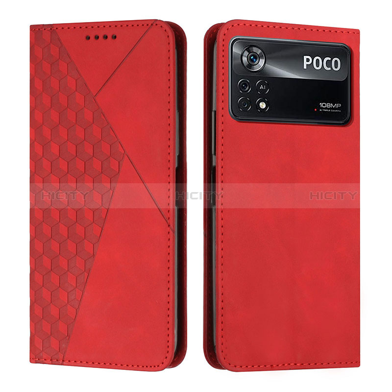 Coque Portefeuille Livre Cuir Etui Clapet Y02X pour Xiaomi Poco X4 Pro 5G Rouge Plus