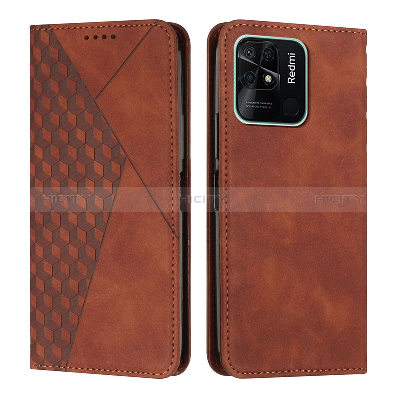 Coque Portefeuille Livre Cuir Etui Clapet Y02X pour Xiaomi Redmi 10 India Marron Plus