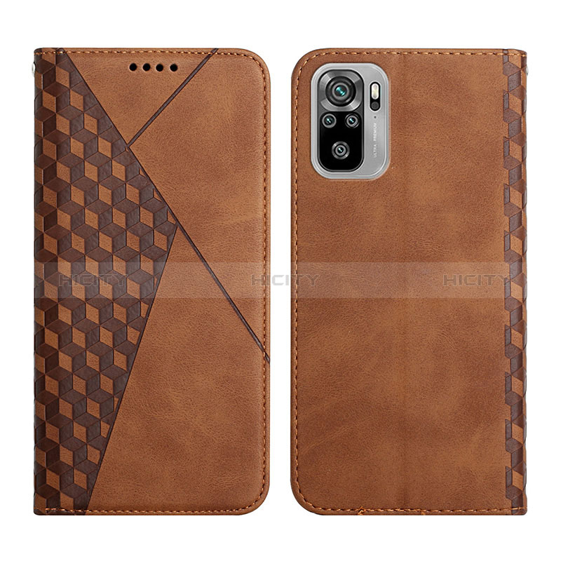 Coque Portefeuille Livre Cuir Etui Clapet Y02X pour Xiaomi Redmi Note 10 4G Marron Plus