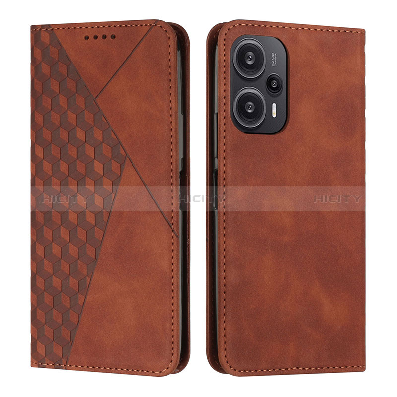 Coque Portefeuille Livre Cuir Etui Clapet Y02X pour Xiaomi Redmi Note 12 Turbo 5G Marron Plus