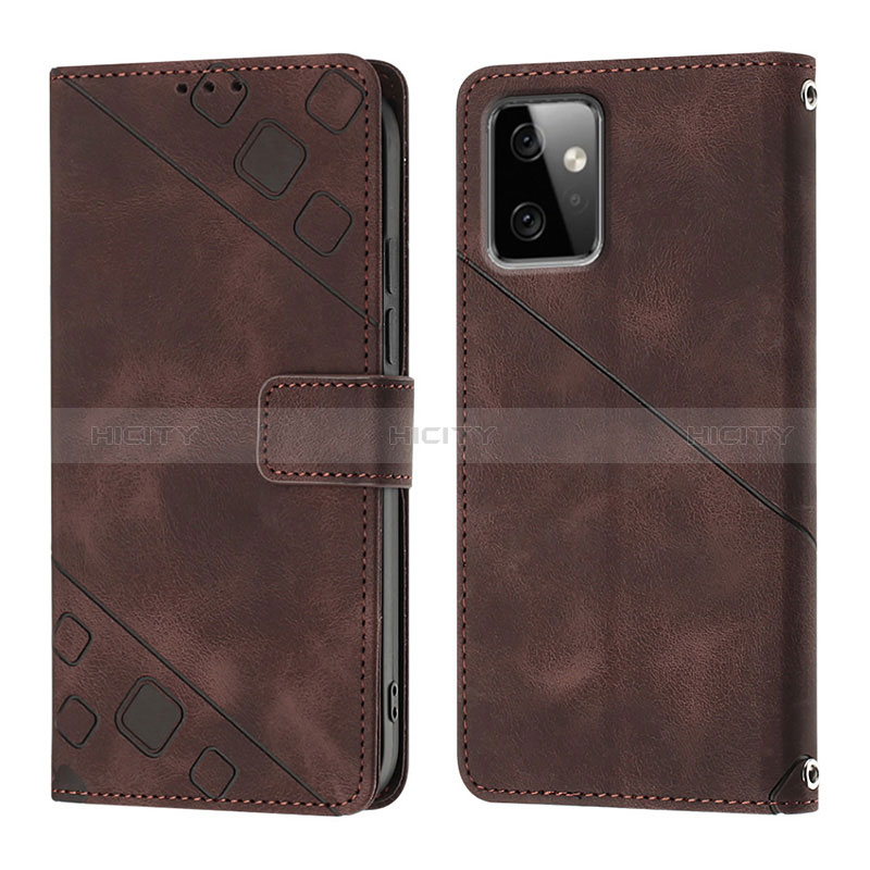 Coque Portefeuille Livre Cuir Etui Clapet Y03B pour Motorola Moto G Power 5G (2023) Marron Plus