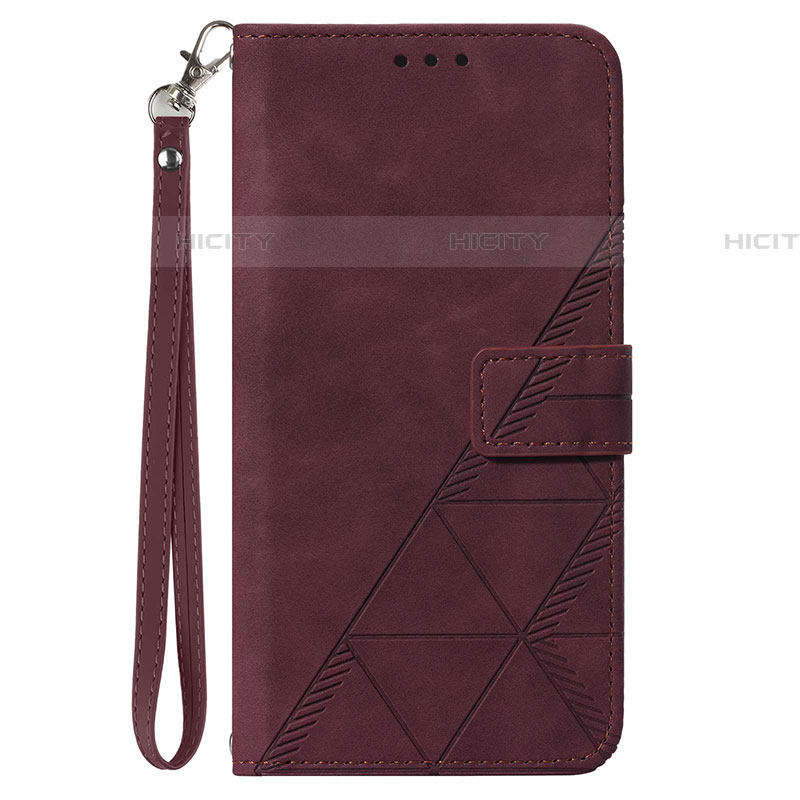 Coque Portefeuille Livre Cuir Etui Clapet Y03B pour Samsung Galaxy A72 5G Vin Rouge Plus