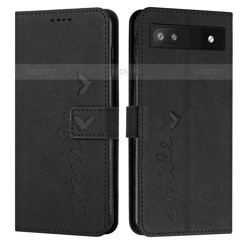 Coque Portefeuille Livre Cuir Etui Clapet Y03X pour Google Pixel 6a 5G Noir Plus