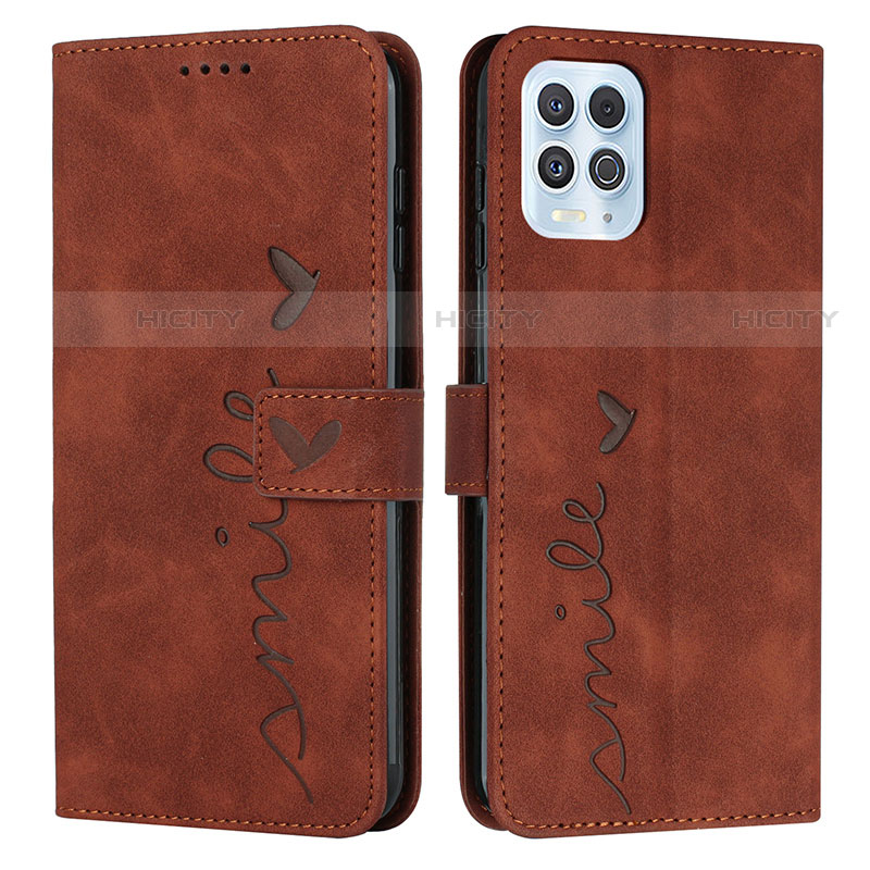 Coque Portefeuille Livre Cuir Etui Clapet Y03X pour Motorola Moto Edge S 5G Marron Plus