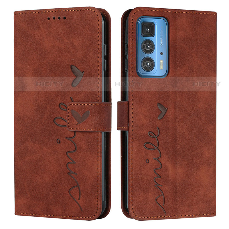 Coque Portefeuille Livre Cuir Etui Clapet Y03X pour Motorola Moto Edge S Pro 5G Marron Plus