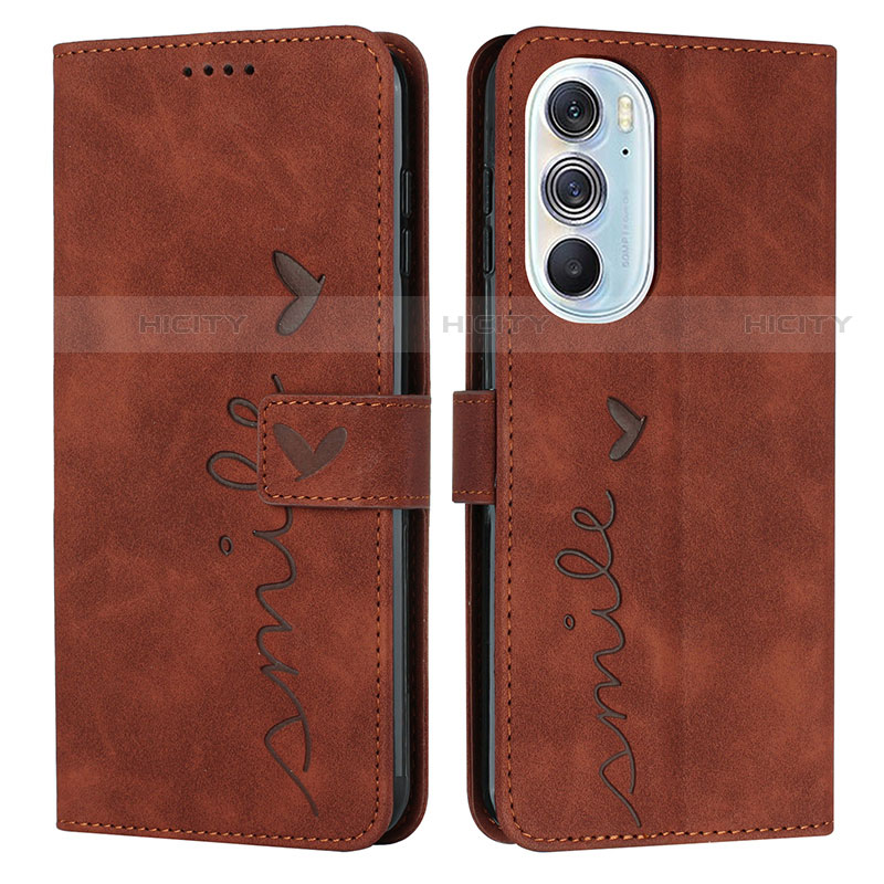 Coque Portefeuille Livre Cuir Etui Clapet Y03X pour Motorola Moto Edge X30 5G Marron Plus