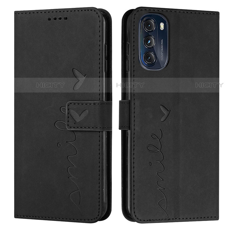 Coque Portefeuille Livre Cuir Etui Clapet Y03X pour Motorola Moto G 5G (2022) Noir Plus