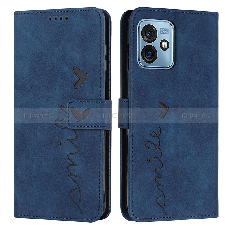 Coque Portefeuille Livre Cuir Etui Clapet Y03X pour Motorola Moto G 5G (2023) Bleu Plus