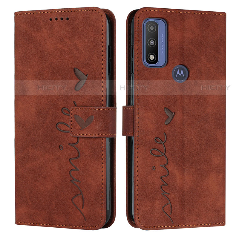 Coque Portefeuille Livre Cuir Etui Clapet Y03X pour Motorola Moto G Pure Marron Plus