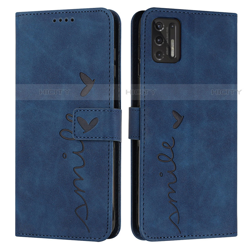 Coque Portefeuille Livre Cuir Etui Clapet Y03X pour Motorola Moto G Stylus (2021) Bleu Plus