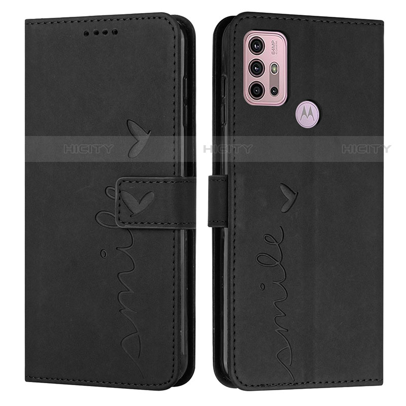 Coque Portefeuille Livre Cuir Etui Clapet Y03X pour Motorola Moto G10 Noir Plus