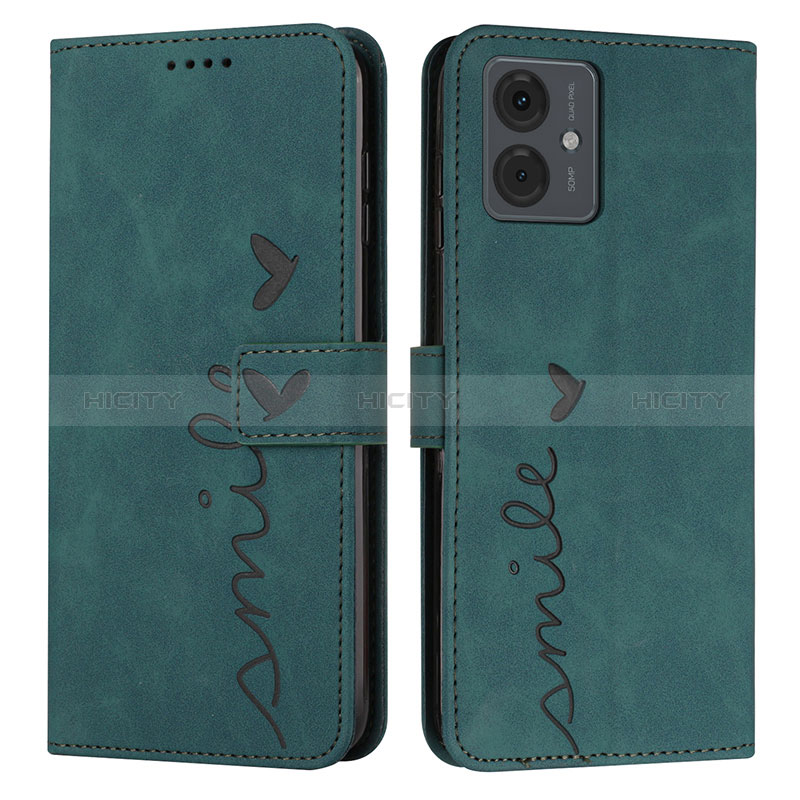 Coque Portefeuille Livre Cuir Etui Clapet Y03X pour Motorola Moto G14 Vert Plus