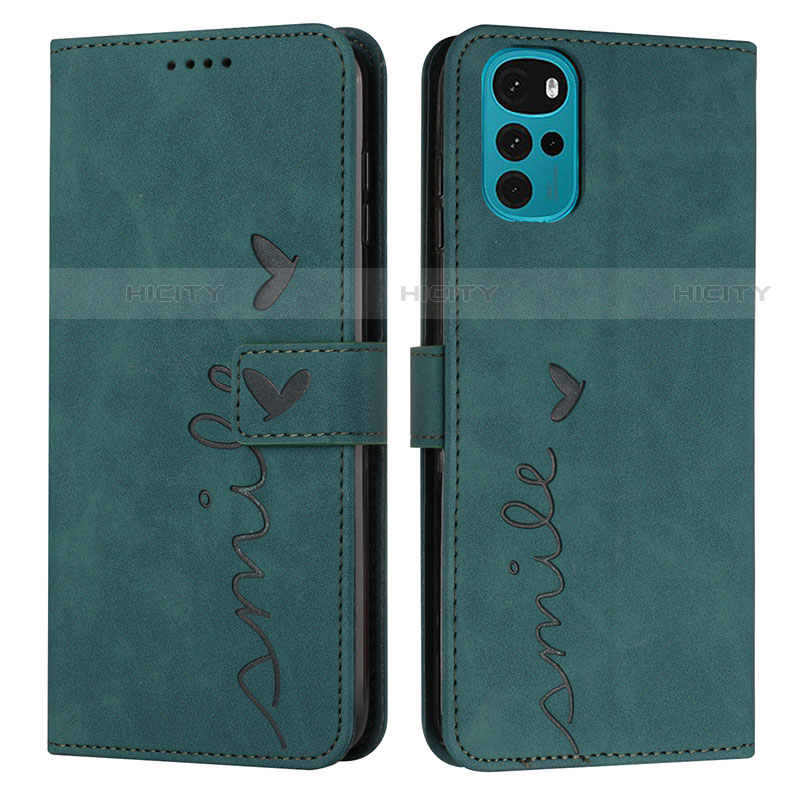 Coque Portefeuille Livre Cuir Etui Clapet Y03X pour Motorola Moto G22 Vert Plus