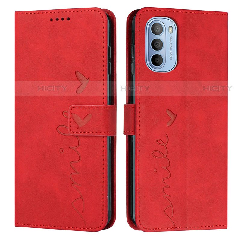 Coque Portefeuille Livre Cuir Etui Clapet Y03X pour Motorola Moto G31 Rouge Plus