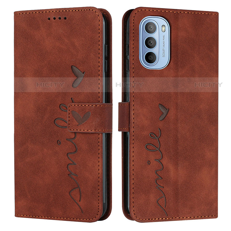 Coque Portefeuille Livre Cuir Etui Clapet Y03X pour Motorola Moto G51 5G Marron Plus