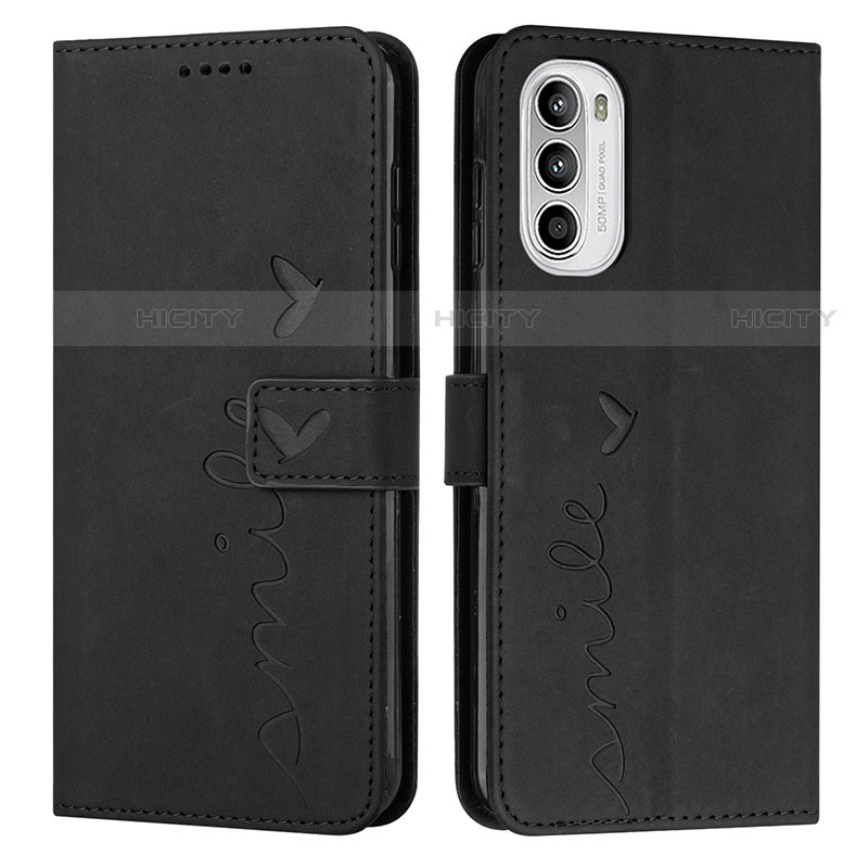 Coque Portefeuille Livre Cuir Etui Clapet Y03X pour Motorola MOTO G52 Noir Plus