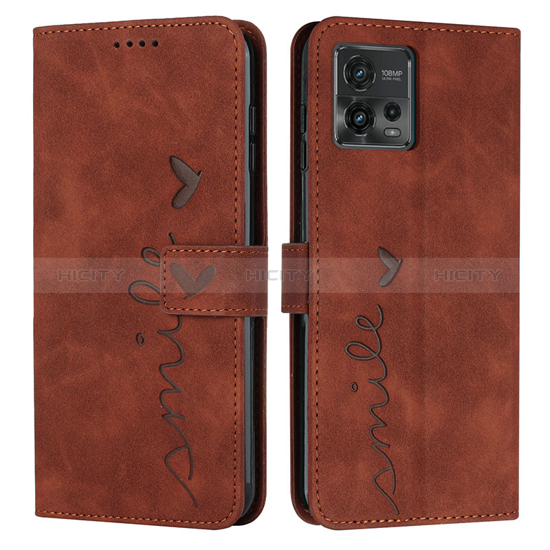 Coque Portefeuille Livre Cuir Etui Clapet Y03X pour Motorola Moto G72 Marron Plus